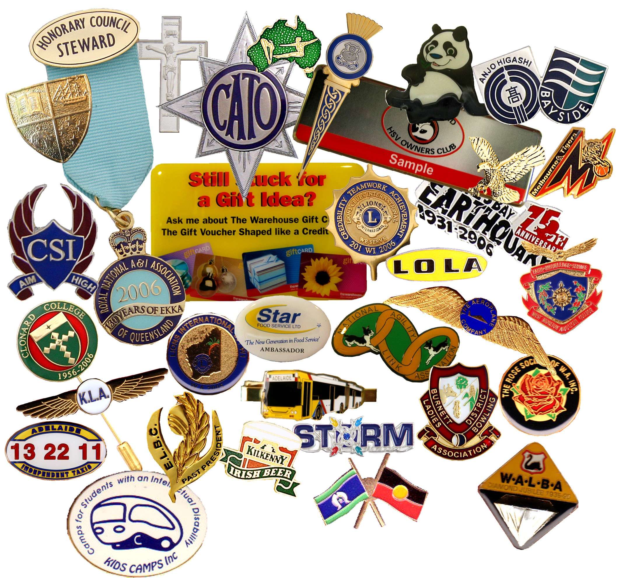 Metal Lapel Badge Range Au